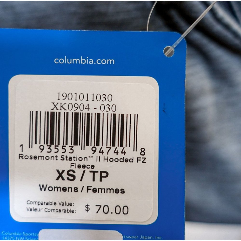 NWT Columbia Sportswear Jacket Zip-Up Hooded Gray Fleece Women's XS NEW - Picture 6 of 7